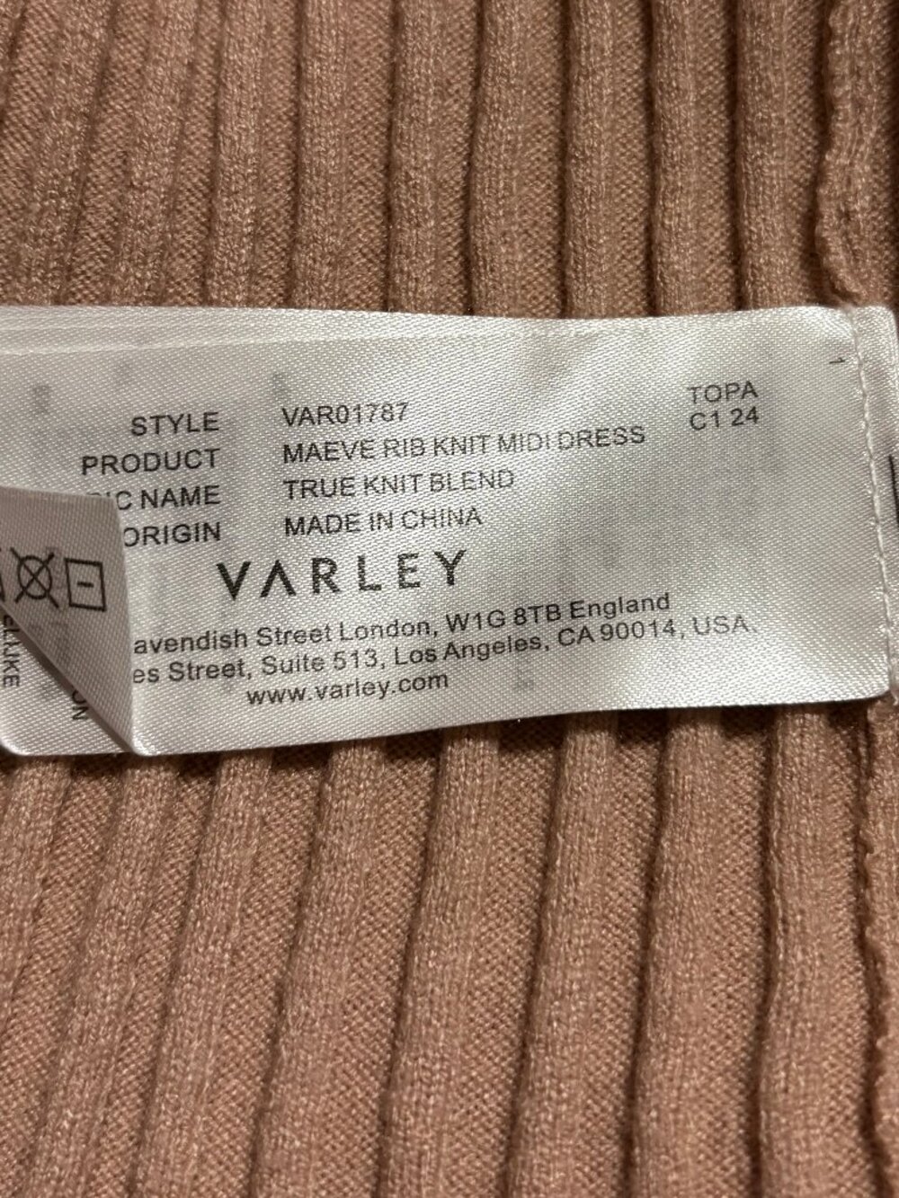 Varley Maeve Rib Knit Midi Dress Size Small - Picture 14 of 16
